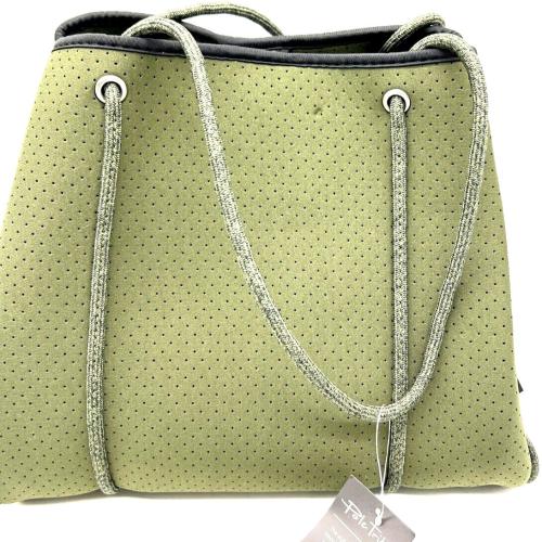 Pole Tribe Green camo Neoprene Tote   Wristlet Handbag Women's Lightweight Durable