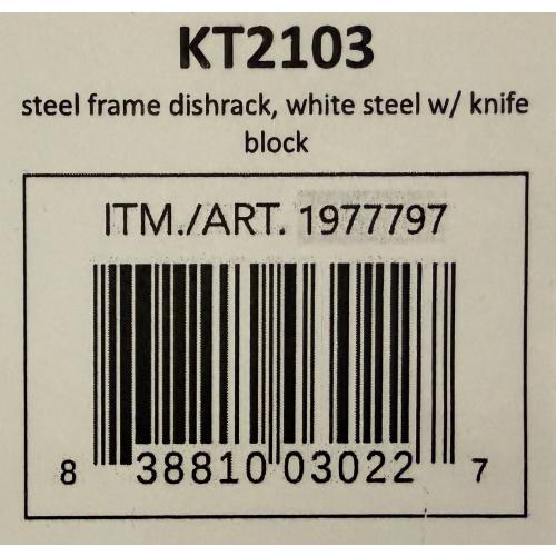 NEW Simplehuman Stainless Steel Frame Dish Drying Rack White with Knife Block