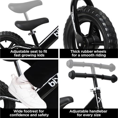 Bixe Balance Bike - 30.5 Cm (12) Training Bikes for Kids and Toddlers - 1.8kg (4lbs) Kids' Balance Bike - Children Ages 3, 4, 5 - No Pedal Push Bicyc
