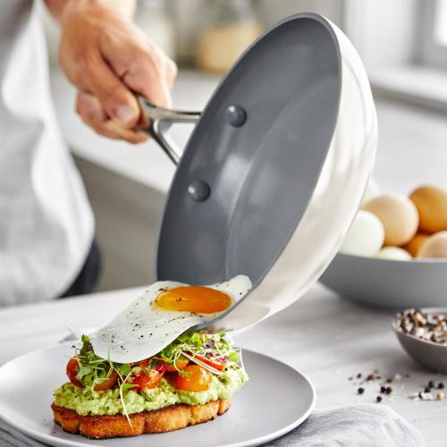 GreenPan Valencia Pro Ceramic Nonstick 11-Piece Cookware Set | Cream
