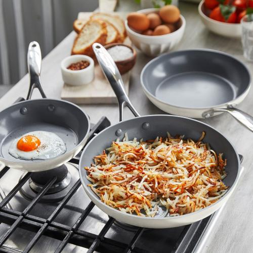 GreenPan Valencia Pro Ceramic Nonstick 11-Piece Cookware Set | Cream