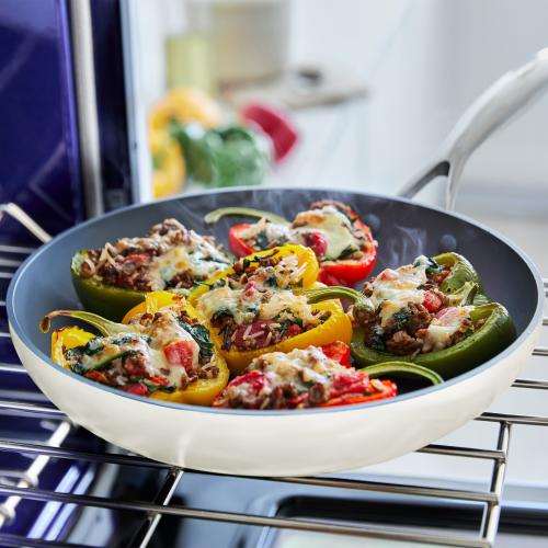 GreenPan Valencia Pro Ceramic Nonstick 11-Piece Cookware Set | Cream
