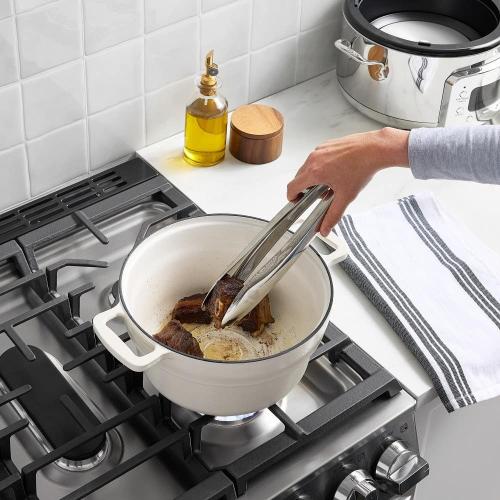 Stainless Steel 6-in-1 Digital Slow Cooker with Removable Cast Iron Pot 5 Quart❗MAY HAVE MISSING PIECES/NEEDS CLEANING❗