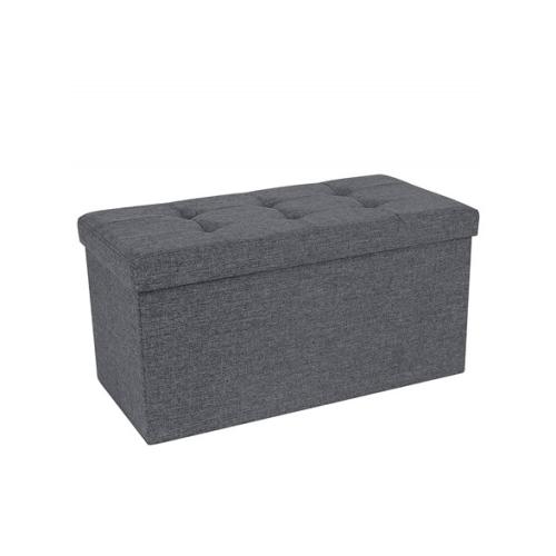 Space-Saving Storage Ottoman Bench - Dark Blue