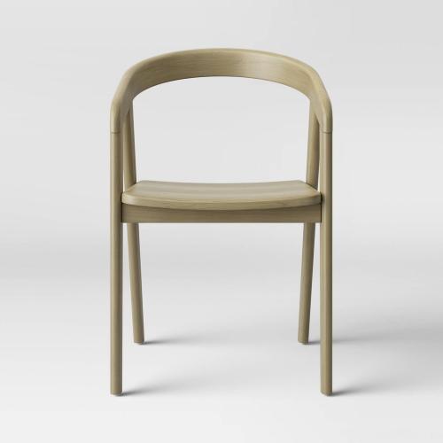 Lana Wood Armed Dining Chair Natural - Threshold™: Stained Hardwood, No Assembly, Modern Style - with scratches, see the pictures