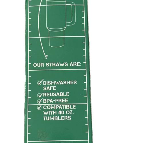 CharCharms 40oz Tailgate Football Tumbler Straws 6‑Pack Reusable New