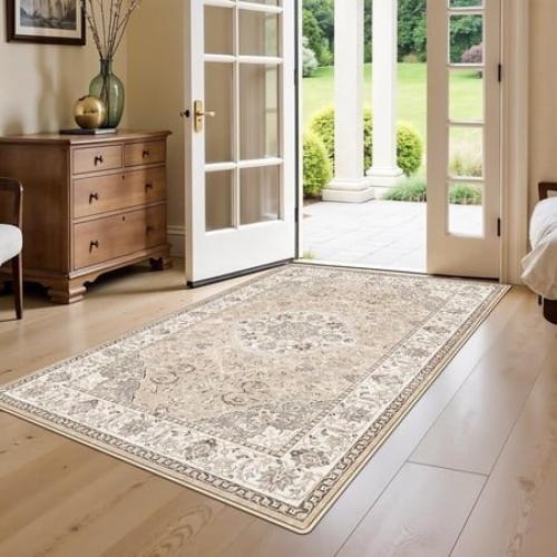 YOUFORTONG 3 X5  Washable Vintage Area Rug  Non-Slip Soft Carpet for Living Room Bedroom Kitchen Dining  Pet Friendly Stain Resistant Easy Clean Indoo