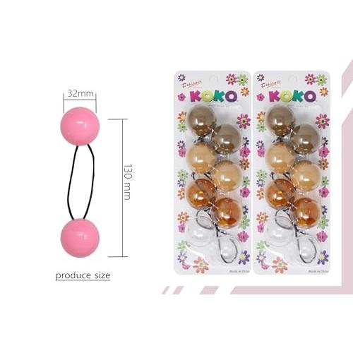 KOKO - Priemum 8 Pcs X-LARGE Bubble Ball Hair Ties. Elastics Ties 32mm Ball Bubble Ponytail Holders. Colorful Elastic Accessories for Baby Kids Childr
