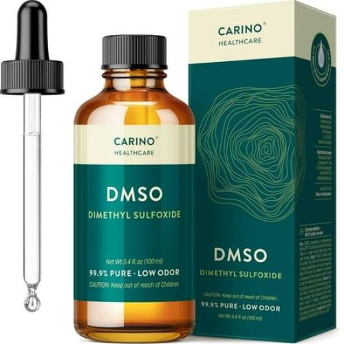 Carino Healthcare DMSO 99.9% Pharmaceutical Grade – 3.4 Fl Oz (100 Ml) Glass Bottle with Pipette & Dropper Cap  Certified Solvent  Low Odor