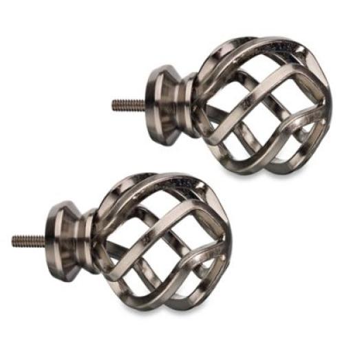 Cambria Premier Complete Birdcage Finials in Graphite (Set of 2)