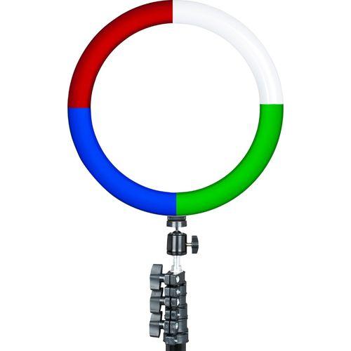 Sunpak - 12 Rainbow Ring Light Vlogging Kit W/BOYA Lavalier Microphone and Bluetooth Remote for Smartphones and Cameras