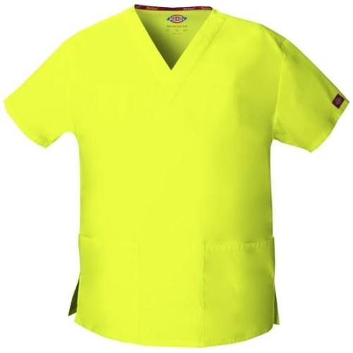 Size S...Dickies EDS Signature Women Scrubs Top  V-Neck  86706   Lime Punch