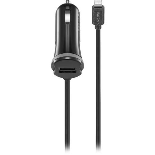 Insignia™ - 17 W Apple MFi Certified 9' Vehicle Charger for iPhone/iPad/iPod - Black