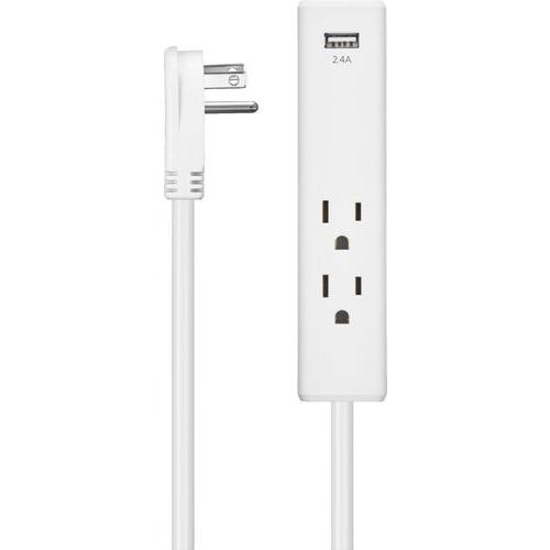 Insignia™ - 2-Outlet/1-USB Power Strip - White