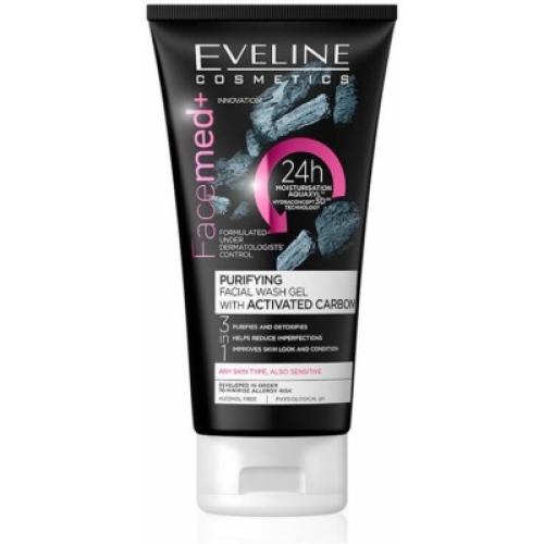 Eveline Facemed  Purifying Activated Carbon Facial Wash Gel 150 Ml