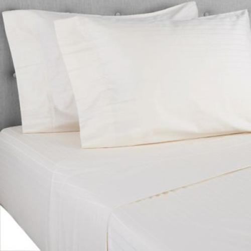 Nestwell Pima Cotton 500-Thread-Count Queen Sheet Set in Birch Stripe