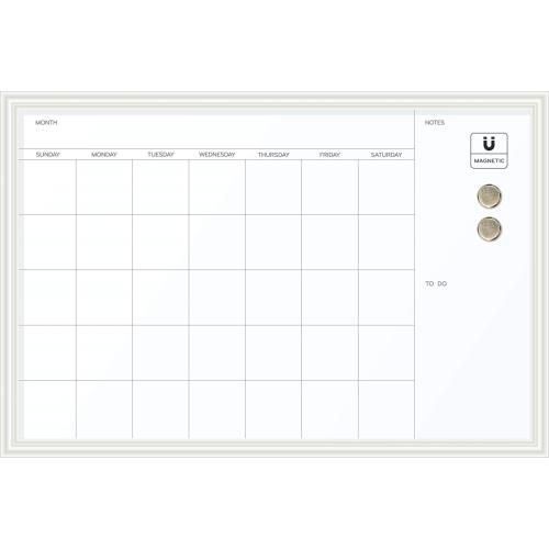 Magnetic Dry Erase Calendar Board 20 in. X 30 in. White Decor Frame