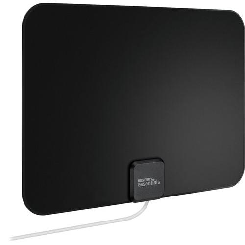 Best Buy Essentials™ - Thin Indoor HDTV Antenna - 35 Mile Range - Black/White