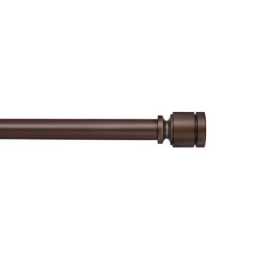 Simply Essential Deco 36 to 72-Inch Adjustable Single Curtain Rod Set in Brown