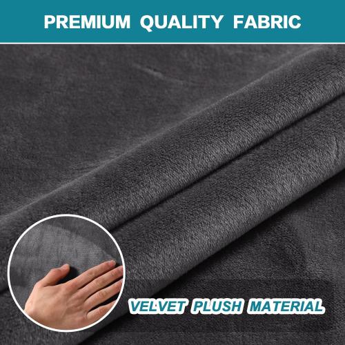 1-Piece Stretch Gray Velvet Plush Sofa Slipcover
