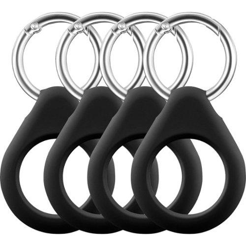 Insignia - Key Ring Case for Apple AirTag (4-Pack) - Black