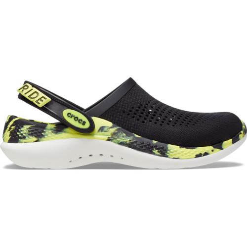 Size 11 color Black citres Sandália Crocs Literide 360 - Adulto