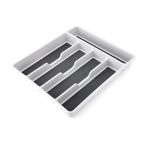 Simply Essential Small Flatware Organizer in Light Grey/Dark Grey