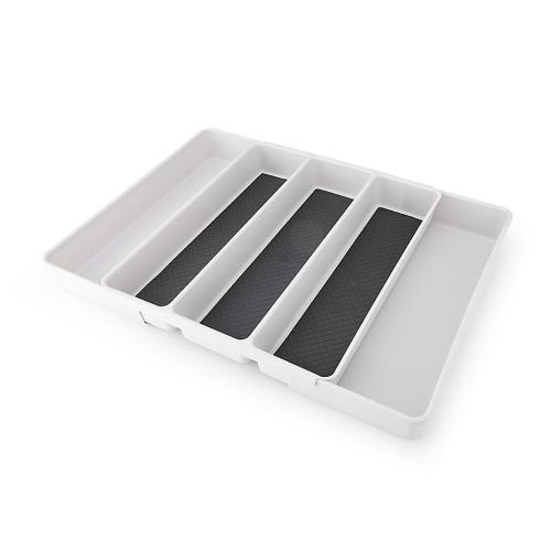 Simply Essential Expandable Utensil Tray in Light Grey/Dark Grey