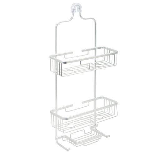 Squared Away NeverRust Aluminum Over-the-Shower Caddy in Satin Chrome