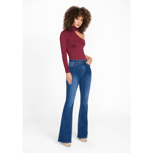 Alloy Apparel Tall Jayde Flare Jeans for Women in Dark Blue Size 14 Length 37