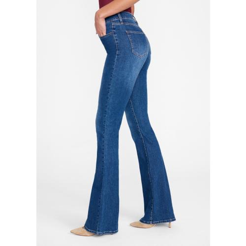 Alloy Apparel Tall Jayde Flare Jeans for Women in Dark Blue Size 14 Length 37