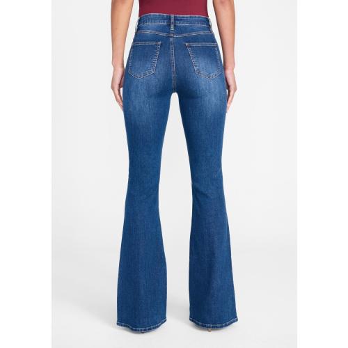 Alloy Apparel Tall Jayde Flare Jeans for Women in Dark Blue Size 14 Length 37