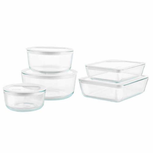 Pyrex 10-piece Ultimate Glass Food Storage Set  White