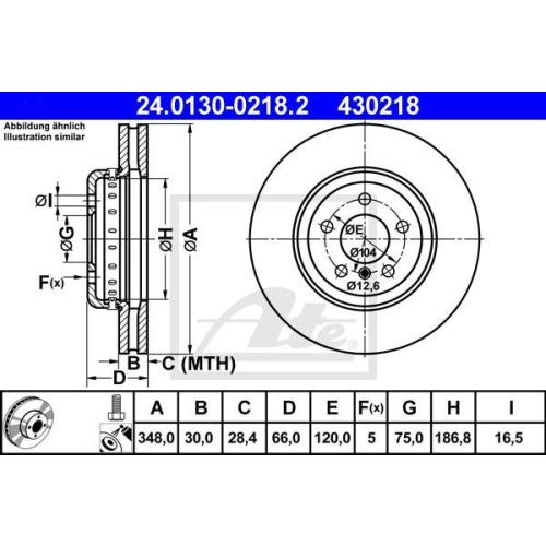 ATE Brake Disc Vented 24.0130-0218.2 Brake Rotor,Brake Discs BMW,5 Touring (F11),5 Limousine (F10)