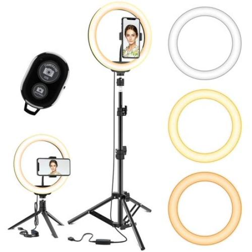 10  LED TIK Tok Ring Light with Tripod Stand Phone Holder Ringlight Stand for Makeup Tiktok Live Zoom Halo Light 5 Core RL10