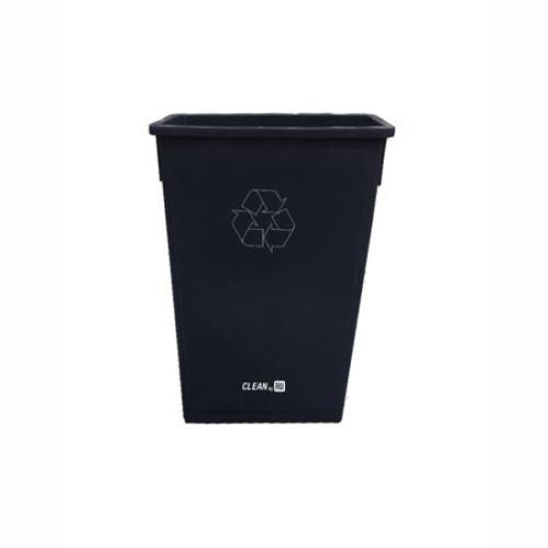 Restaurantware Clean 23 Gallon Black Plastic Slim Trash Can  20  X 11  X 30   1 Count Box