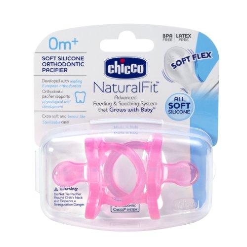 Chicco PhysioForma Orthodontic One-Piece Silicone Pacifier 2-Pack 0-6m - Pink