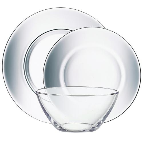 Simply Essential 18-Piece Tempered Glass Dinnerware Set