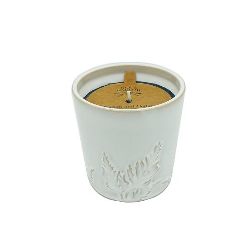 Why We Love This…Infuses Your Home with a Lovely Balsam and Cedar FragranceEmbossed Ceramic Vessel with Cedar Brac