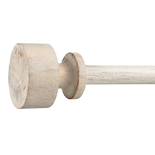 Bee & Willow Iris 48 to 84-Inch Adjustable Curtain Rod Set in Weathered Oak