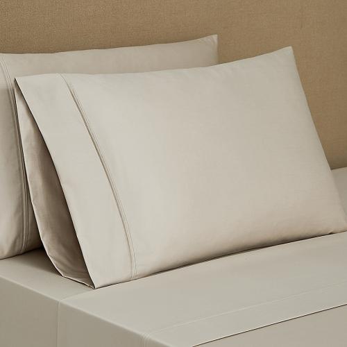 Size- queen Everhome PimaCott Sateen 800-Thread-Count Standard Pillowcases in Peyote