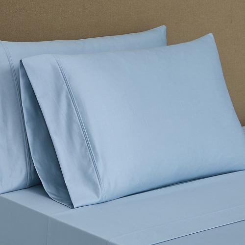 Everhome PimaCott Sateen 800-Thread-Count 2 Standard/Queen Pillowcases in Skyway