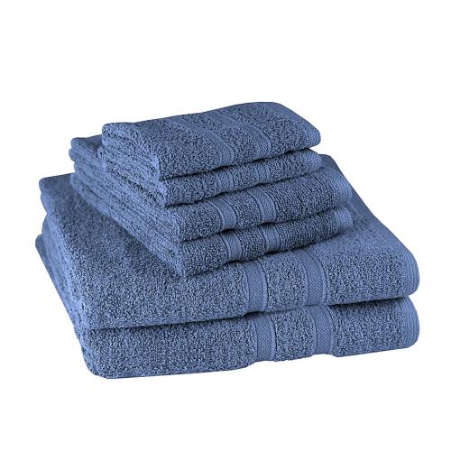 Simply Essential Solid 6-Piece Bath Towel Set in True Navy
