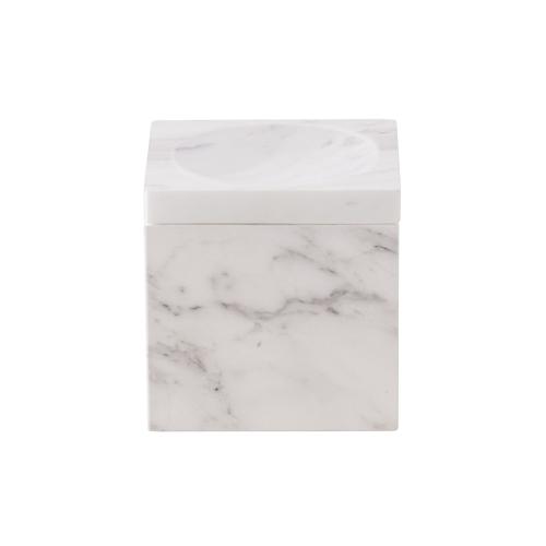 The Threadery White Marble Bath Jar
