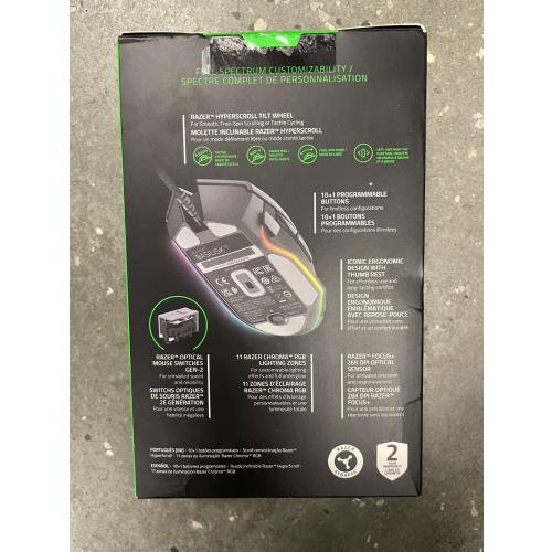 Razer Basilisk V3 - Customizable Ergonomic Wired Gaming Mouse with Razer Chroma - RGB 10 1 Programmable Buttons - HyperScroll Tilt Wheel