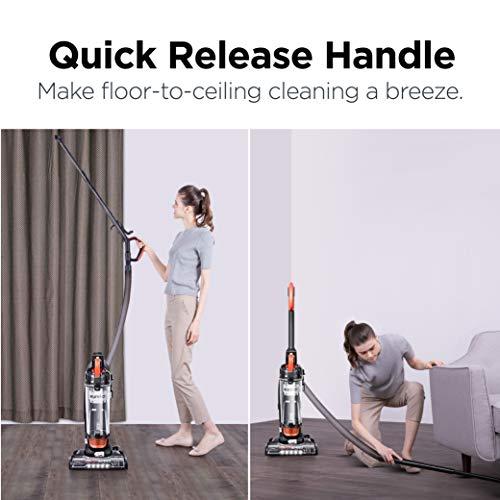 Eureka PowerSpeed Lightweight Powerful Upright Vacuum Cleaner for Carpet and Hard Floor, Turbo Spotlight with Pet Tool, Orange