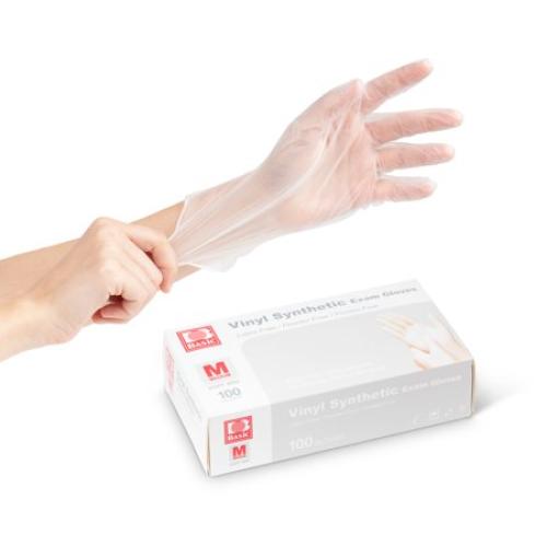 Size Large Disposable Gloves, Vinyl, Latex-Free, Powder-Free, Clear, L, Case of 1000 (10 Boxes of 100)