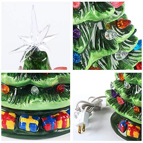 Joiedomi 15  Tabletop Prelit Ceramic Christmas Tree with 70 Multicolor Lights Hand-Painted Ceramic Tabletop Christmas Tree for Christmas Holiday Indoo