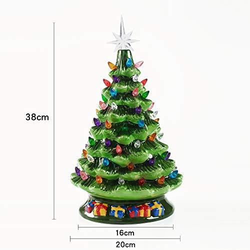 Joiedomi 15  Tabletop Prelit Ceramic Christmas Tree with 70 Multicolor Lights Hand-Painted Ceramic Tabletop Christmas Tree for Christmas Holiday Indoo