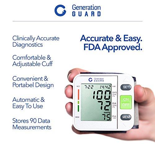 Clinical Automatic Blood Pressure Monitor FDA Approved by Generation Guard with Large Screen Display Portable Case Irregular Heartbeat BP and Adjustab